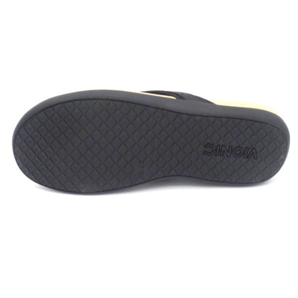 Vionic Leather Thong Sandals Tide Sally Black - Medium - Picture 4 of 5
